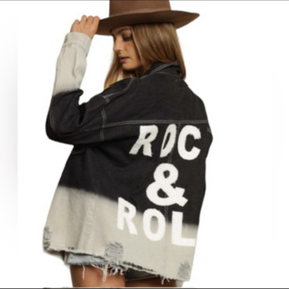 Rock and Roll Graphic Jean jacket -Brand New Never Worn